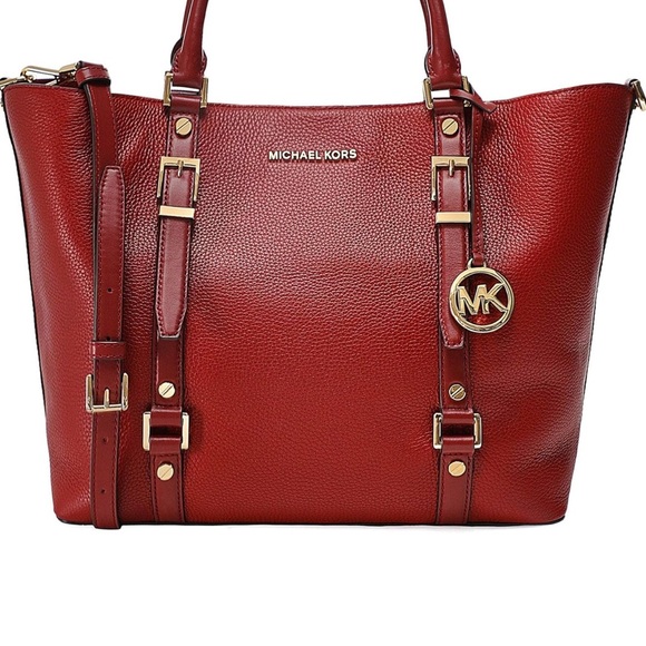 Michael Kors Red Leather Tote Bag - Picture 1 of 7
